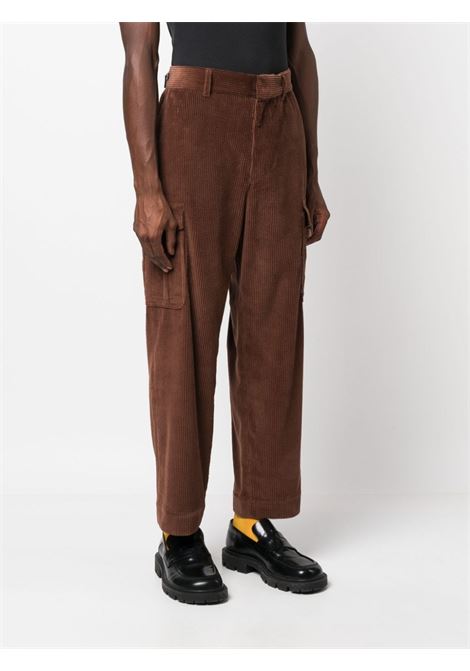 Pantaloni crop a coste in marrone - uomo KENZO | FD65PA1099CR90