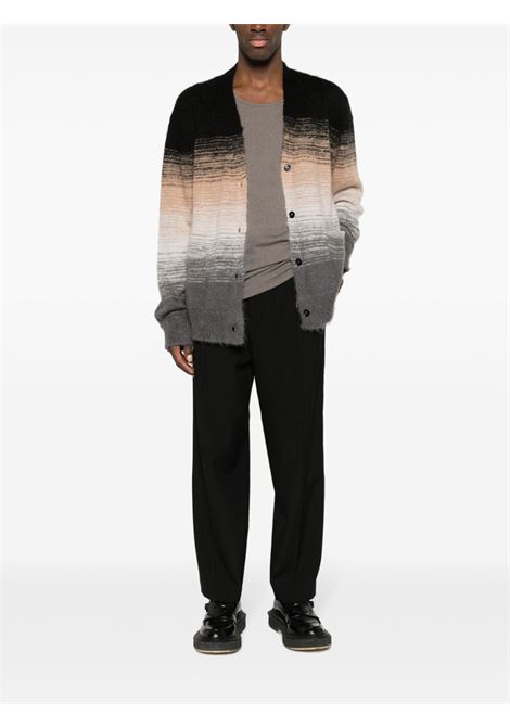 Multicolored abstract-print V-neck cardigan - men LANEUS | CDU774CC13V1