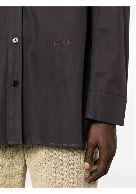 Camicia con logo in grigio - uomo LANVIN | RMSI00265793M3