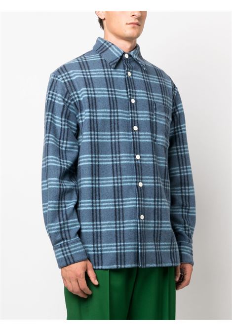 Blue check-print shirt - men  MARNI | CUMU0212A2UTP729CHB37