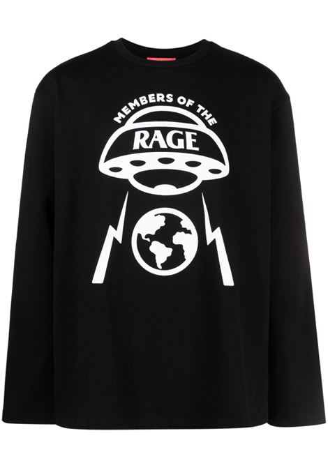 T-shirt a maniche lunghe con logo oversize in nero - uomo MEMBERS OF THE RAGE | MTFW23TT073603720372