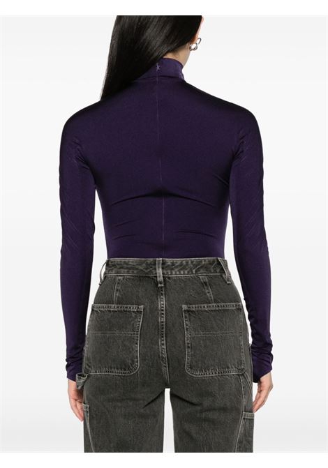 Dark violet logo-appliqu? bodysuit - women MUGLER | 23W1BO02128506058