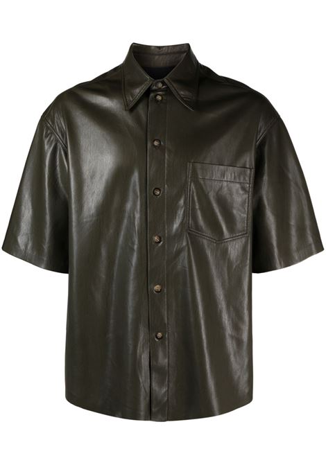 Green chest-pocket camp shirt - men  NANUSHKA | NM23FWSH00397SL