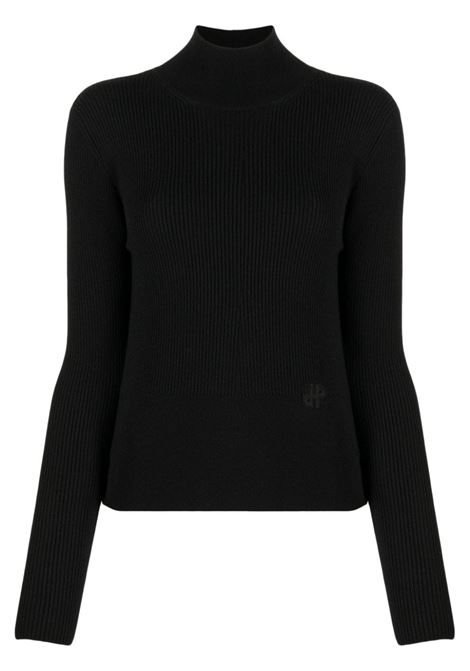 Black long-sleeve knitted jumper  - women PATOU | KN0588040999D