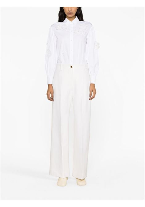 White wide-leg wool-blend trousers - women PATOU | TR0340148009A