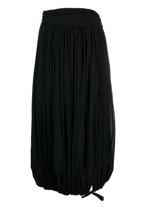 Black pleated puffball midi skirt  - women PHILOSOPHY DI LORENZO SERAFINI | V011371180555