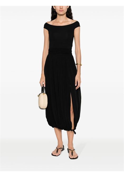 Black pleated puffball midi skirt  - women PHILOSOPHY DI LORENZO SERAFINI | V011371180555