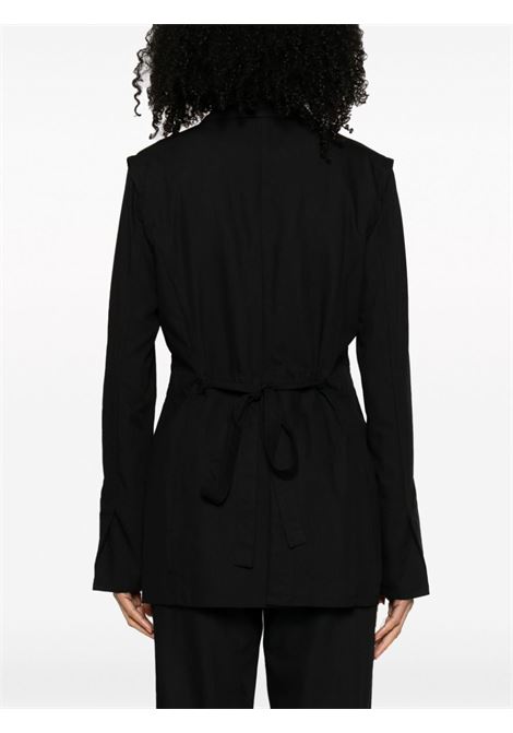 Black notched-lapels button-down blazer - women PROENZA SCHOULER WHITE LABEL | WL2332077001