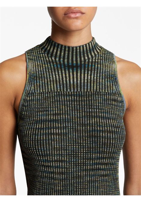  Blue, lime and black Space Dye ribbed-knit top - women PROENZA SCHOULER WHITE LABEL | WL2337924984