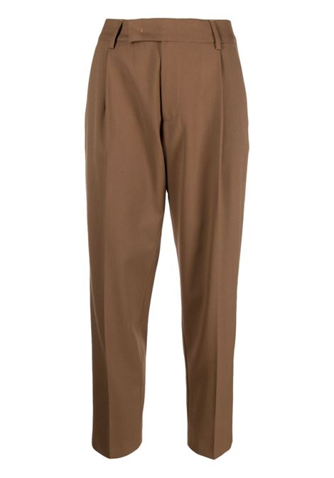 Brown pressed-crease tailored trousers - women PT01 | VSSRZ00STDOV010140