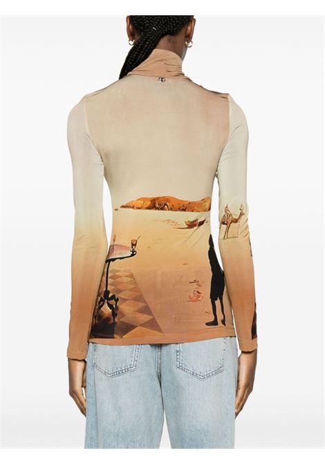 Beige Dali's Sun Table-print top - women RABANNE | 23HJTO668CU0007V234