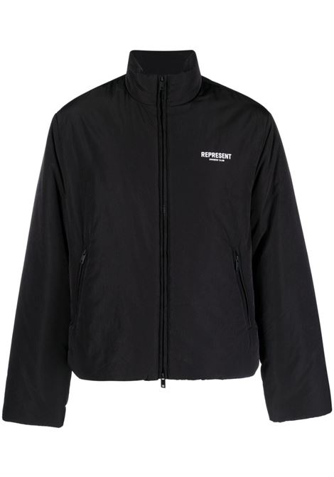 Black logo-detail puffer jacket  - men  REPRESENT | MP100601