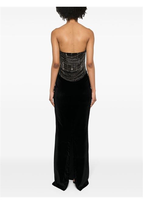 Black maxi dress with gold chain decoration - women RETROFETE | FW237706BLKS