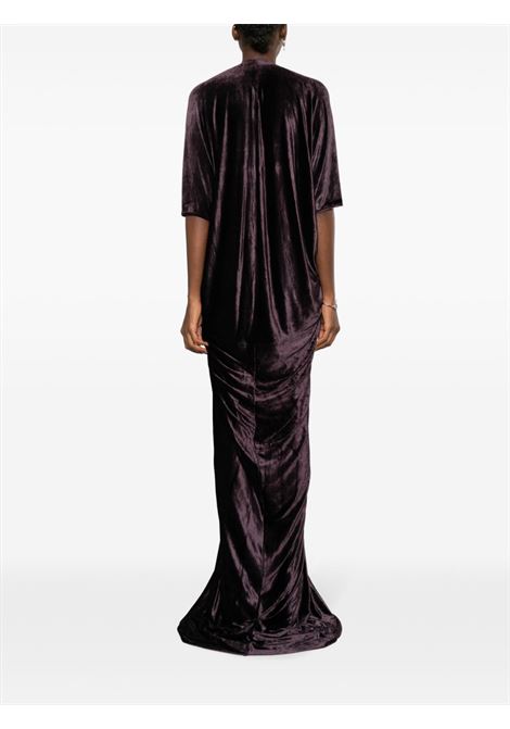 Purple crushed-velvet maxi dress - women RICK OWENS LILIES | LI02C2503VST163