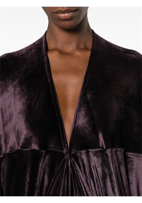Purple crushed-velvet maxi dress - women RICK OWENS LILIES | LI02C2503VST163