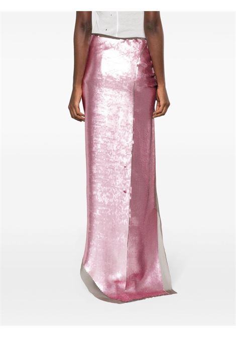 Pink sequinned asymmetric maxi skirt - women RICK OWENS | RO02C1372SEM13493