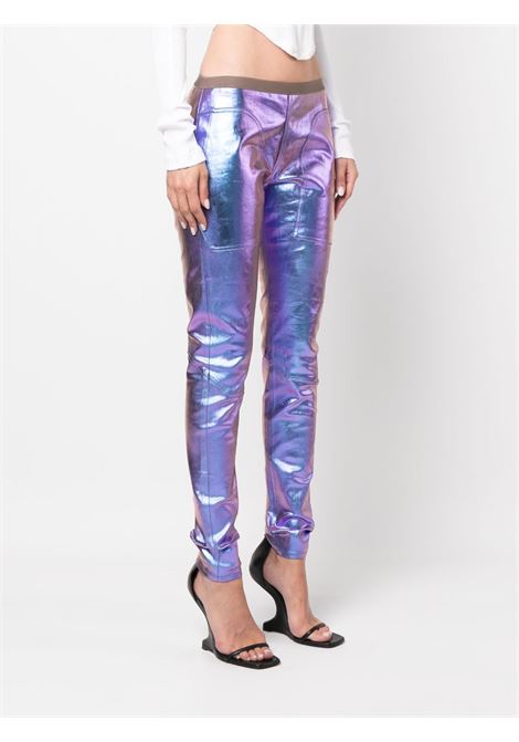 Purple iridescent-effect skinny trousers - women - RICK OWENS