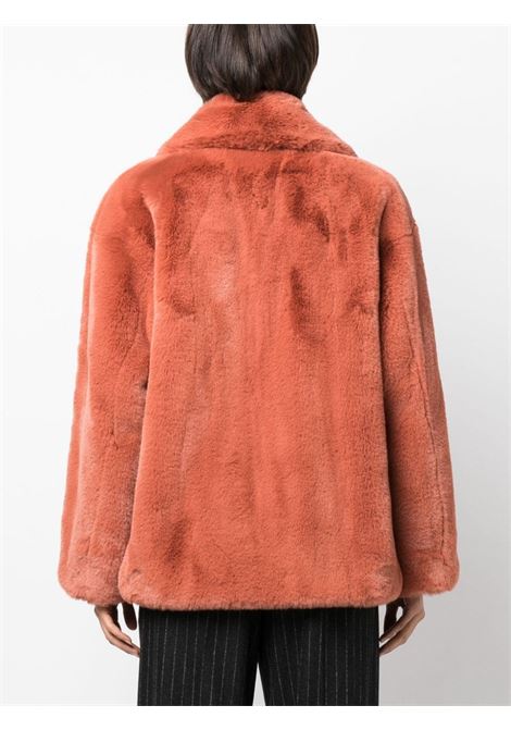 Orange faux-fur notched-lapels jacket - women STAND STUDIO | 61477954024210