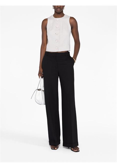 Black tailored wide-leg trousers - women TOTEME | 2332039246200