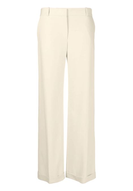 Pantaloni sartoriali con pieghe in beige - donna