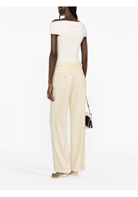 Beige pleat-detail tailored trousers - women TOTEME | 2332039266702