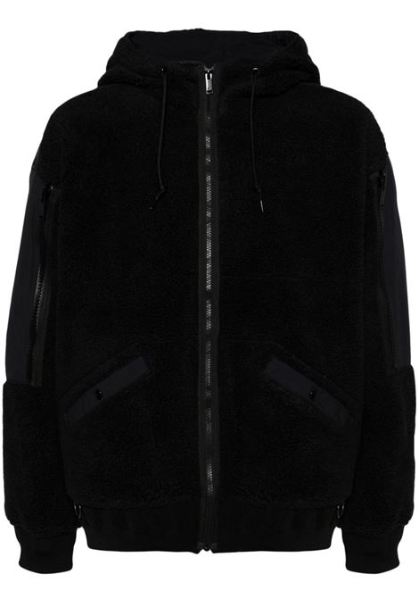 Black drawstring fleece bomber jacket - men UNDERCOVER | UP2C4206BLK