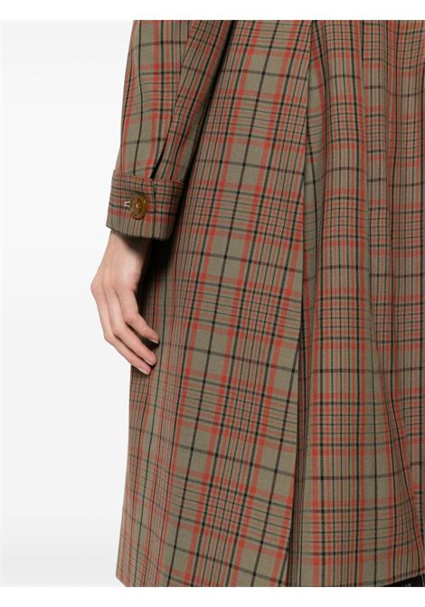 Brown and orange Alien check-pattern coat - women VIVIENNE WESTWOOD | 1D010001W00MMM203