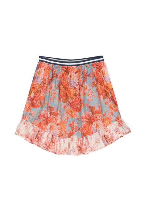 Multicolor floral-print ruffle-detail skirt ZIMMERMANN kids | 7672SSS231SPLI