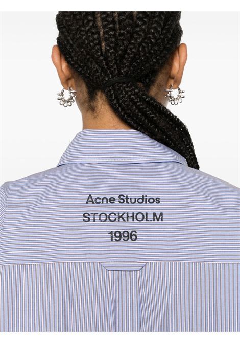 Camicia crop a righe in blu di Acne studios - donna ACNE STUDIOS | AC0689DOP