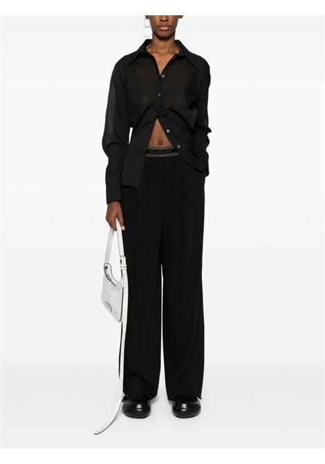 Black logo-waistband straight-leg trousers Acne - women ACNE STUDIOS | AK0826900