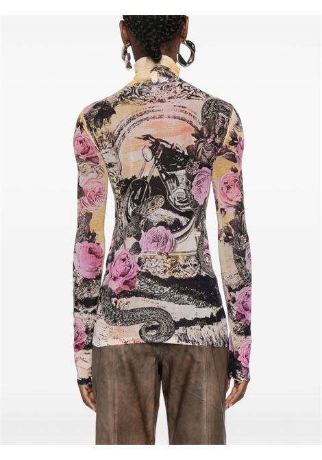 Multicolor graphic-print mesh top Acne Studios - women ACNE STUDIOS | AL0431BIA