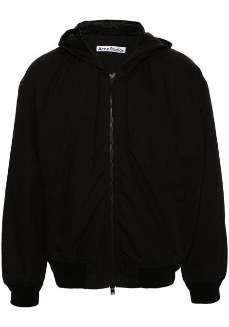 Black ripstop hooded jacket Acne Studios - men 