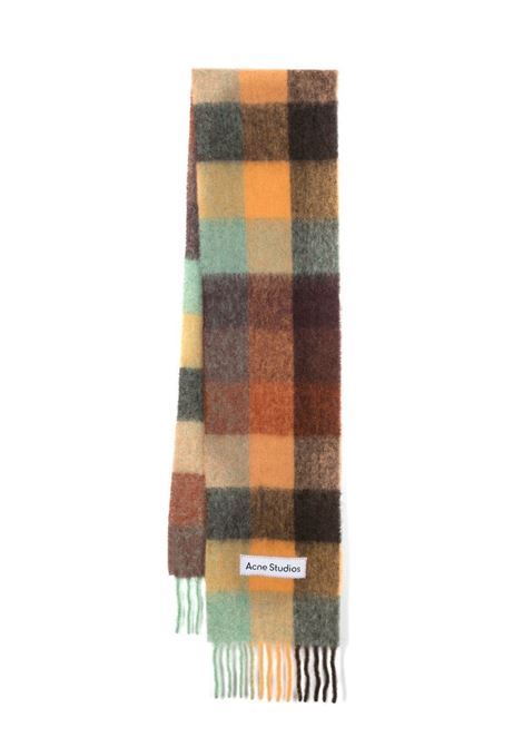 Multicolored checked mohair scarf - unisex