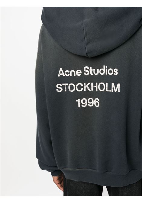 Black logo-print drop-shoulder sweatshirt - unisex ACNE STUDIOS | CI0136900