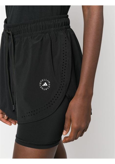 Black TruePurpose layered track shorts - women ADIDAS BY STELLA MC CARTNEY | IB6824BLK