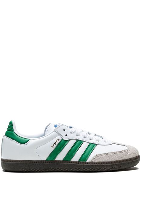 White, grey and green samba low-top sneakers - men