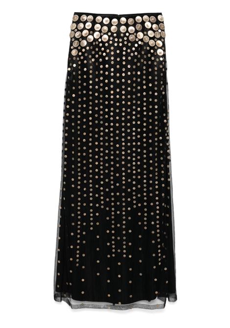 Black stud-embellished maxi skirt Alberta Ferretti - women ALBERTA FERRETTI | 011451400555