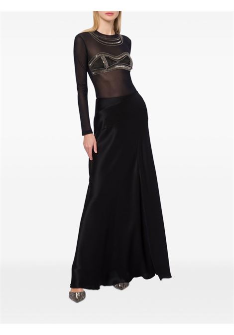 Black side-slit satin maxi skirt Alberta Ferretti - women ALBERTA FERRETTI | 011466190555