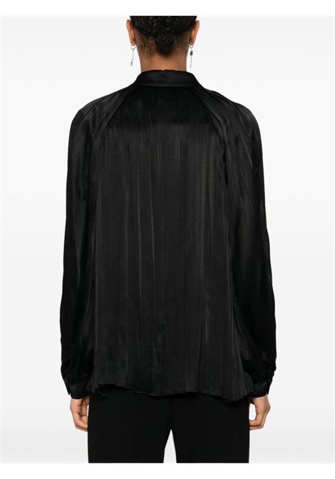 Black pleated satin shirt Alberta Ferretti - women ALBERTA FERRETTI | 020566190555