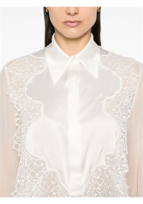 Camicia in pizzo semi-trasparente in bianco Alberta Ferretti - donna ALBERTA FERRETTI | 022566140002