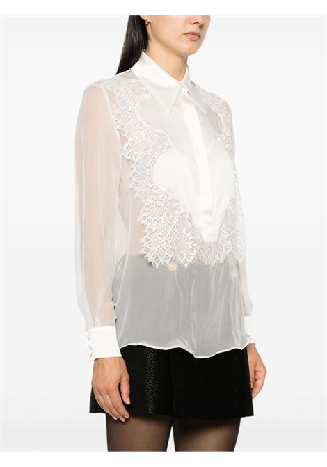 Camicia in pizzo semi-trasparente in bianco Alberta Ferretti - donna ALBERTA FERRETTI | 022566140002