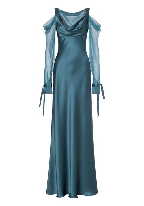 Blue draped cold-shoulder gown Alberta Ferretti - woman