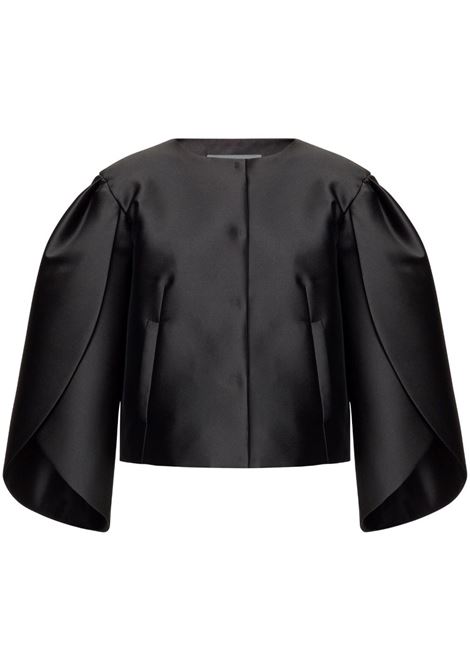 Tulip sleeves black satin jacket Alberta Ferretti - women ALBERTA FERRETTI | Blazers | 050266250555