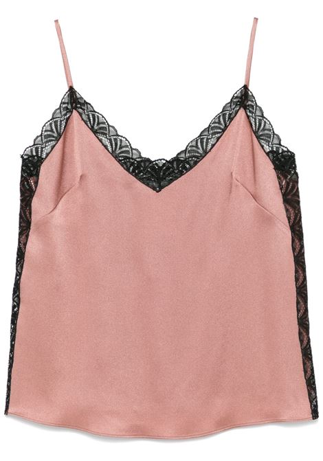 Top con dettaglio in pizzo in rosa e nero Alberta Ferretti - donna