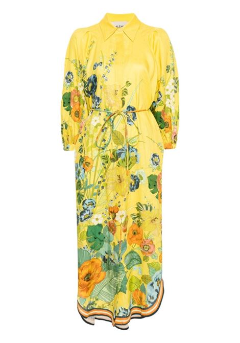 Multicolored Cresida floral-print linen dress Alemais - women