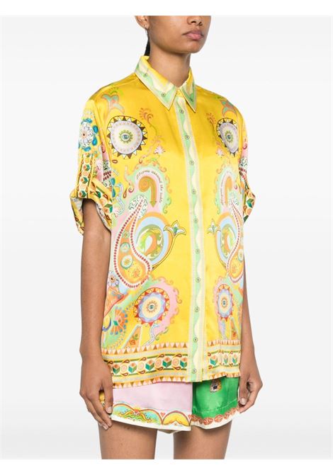 Multicolored silk satin short-sleeved shirt Alemais - women ALEMAIS | 3333TMLT