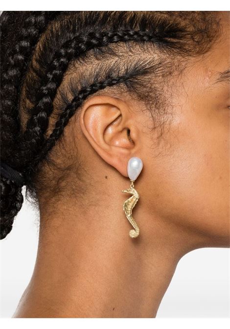 Gold-tone seahorse pearl earrings Alemais - women ALEMAIS | 3994AGLD