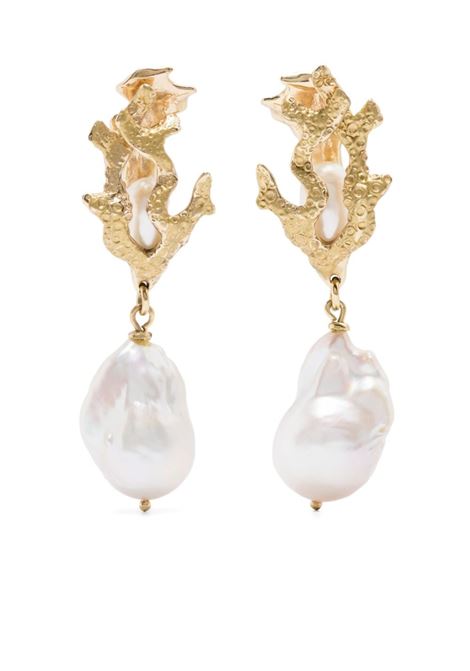 Gold pearl drop earrings Alemais - women