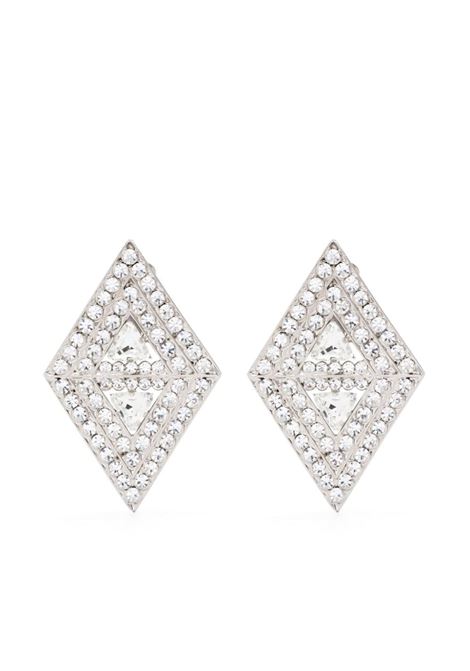 Silver crystal-embellished earrings Alessandra Rich - women ALESSANDRA RICH | Earrings | FABA3172J00040001