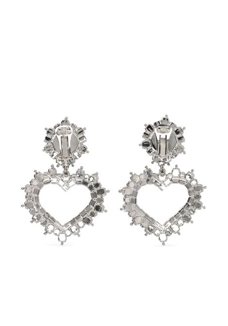 Silver heart-motif drop earrings Alessandra Rich - women ALESSANDRA RICH | FABA3201J00040001